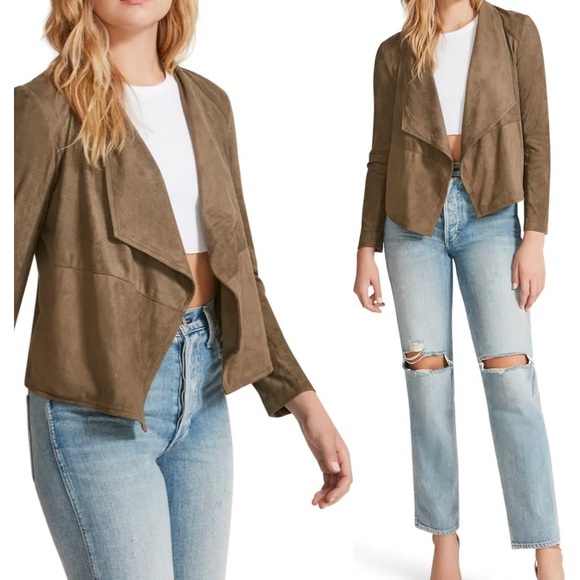 BB Dakota Jackets & Blazers - BB Dakota Suede It Out Drape Front Faux Suede Jacket